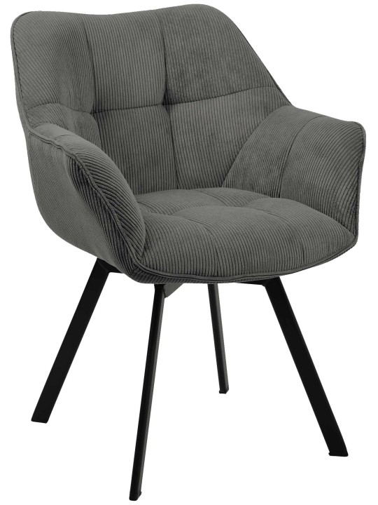 Eetkamerstoel Jordi Cord, donkergrijs Eetkamerstoel Jordi Cord, donkergrijs