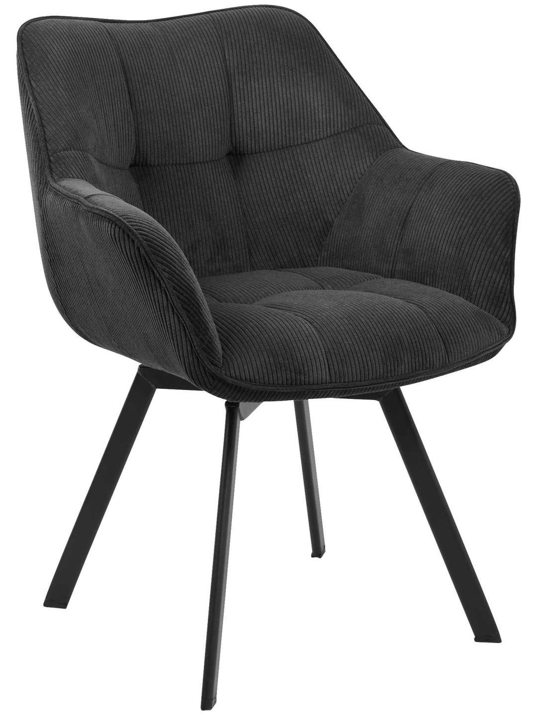 Eetkamerstoel Jordi Cord, zwart
