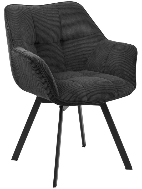 Eetkamerstoel Jordi Cord, zwart Eetkamerstoel Jordi Cord, zwart