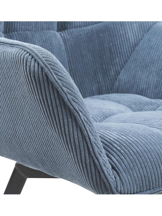 Eetkamerstoel Jordi Cord, blauw