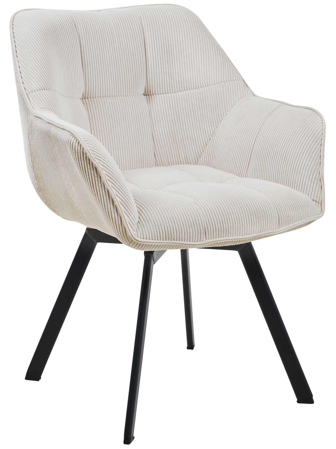 Eetkamerstoel Jordi Cord, crème