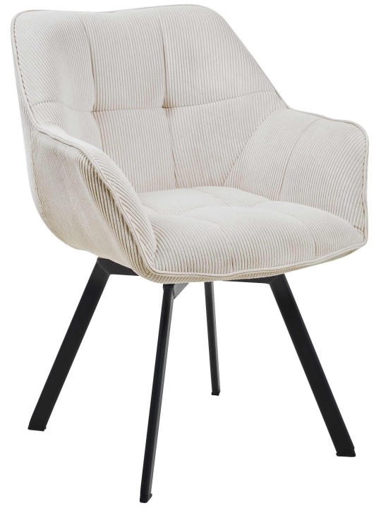 Eetkamerstoel Jordi Cord, crème