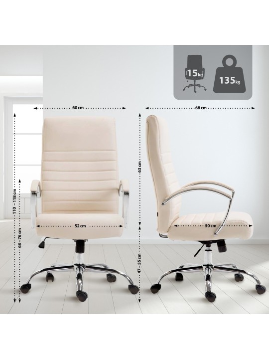 Bureaustoel Wallis kunstleer, crème