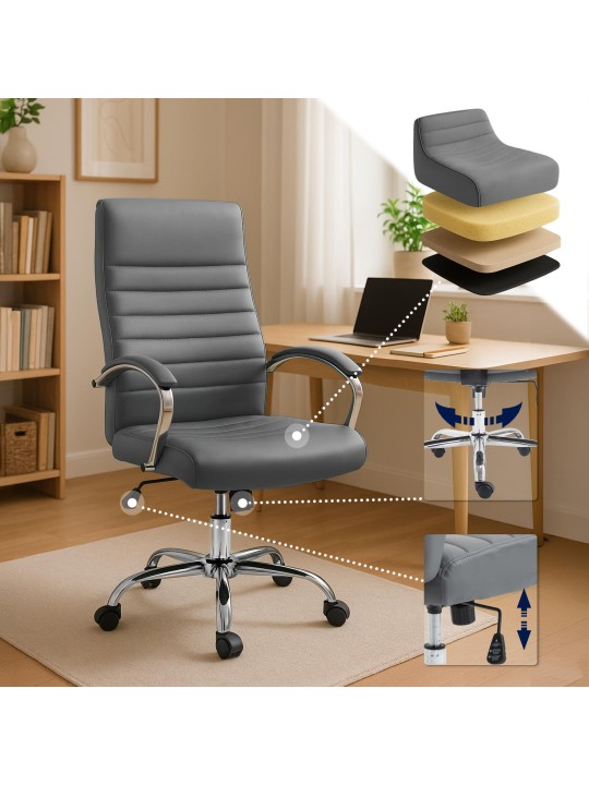 Bureaustoel Wallis kunstleer, grijs