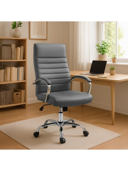 Bureaustoel Wallis kunstleer, grijs