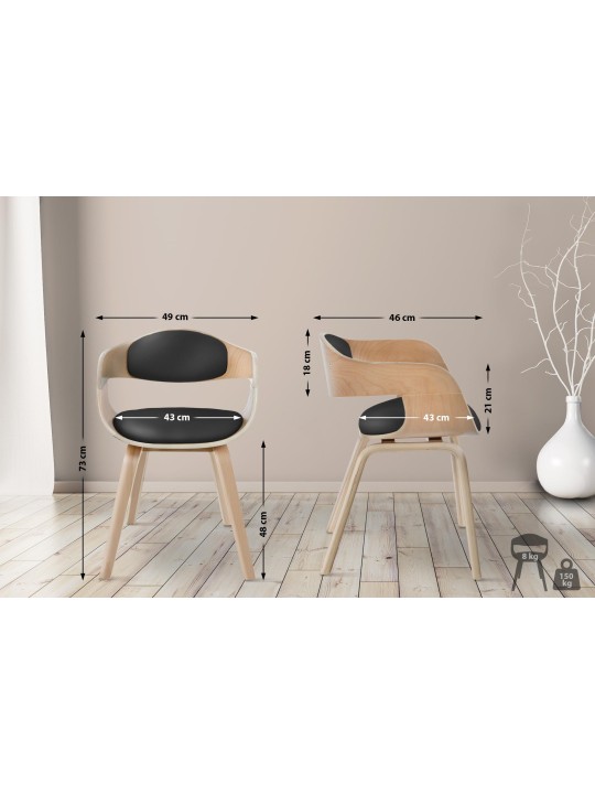 Set van 2 stoelen Kingston kunstleer, naturel/zwart