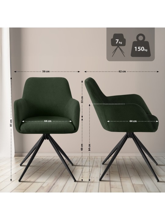 Olema Cord eetkamerstoel, groen Olema Cord eetkamerstoel, groen