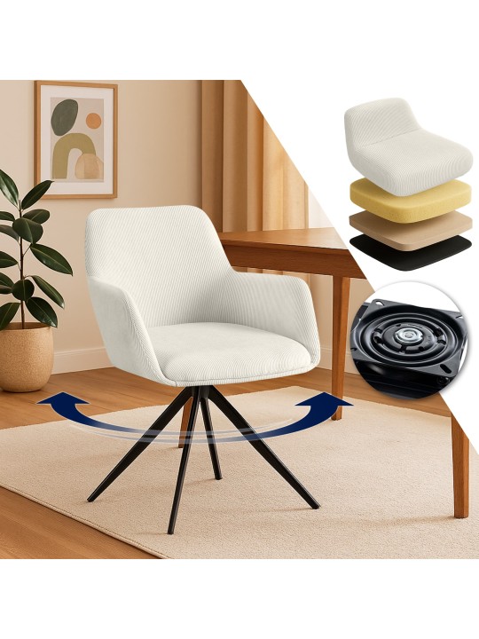 Olema Cord eetkamerstoel, crème Olema Cord eetkamerstoel, crème