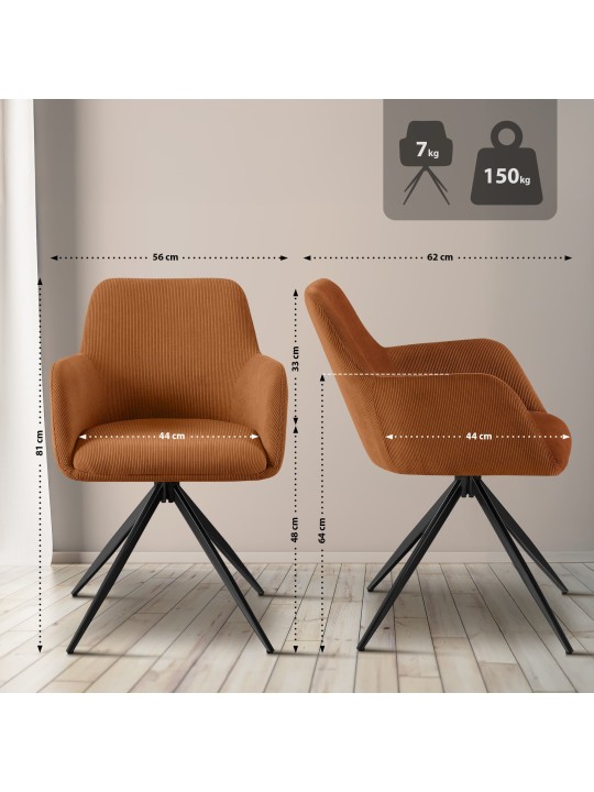 Olema Cord eetkamerstoel, oranje Olema Cord eetkamerstoel, oranje