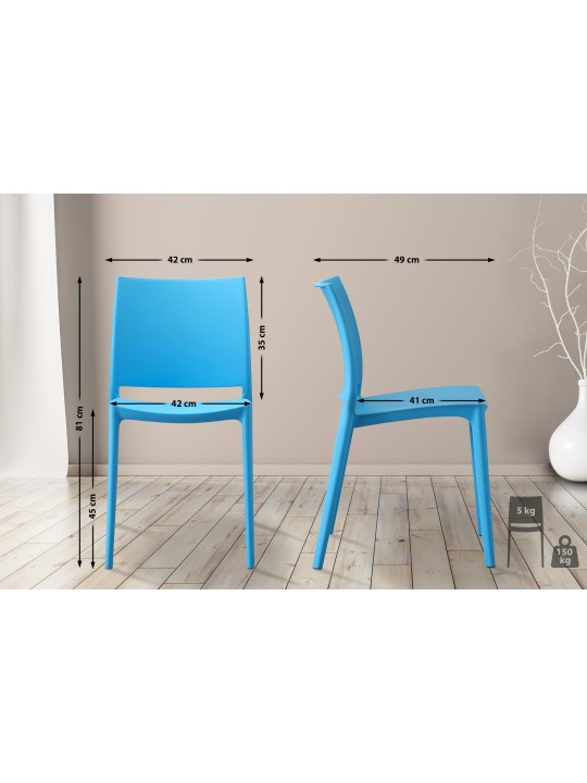 Set van 2 stoelen Meton, blauw Set van 2 stoelen Meton, blauw