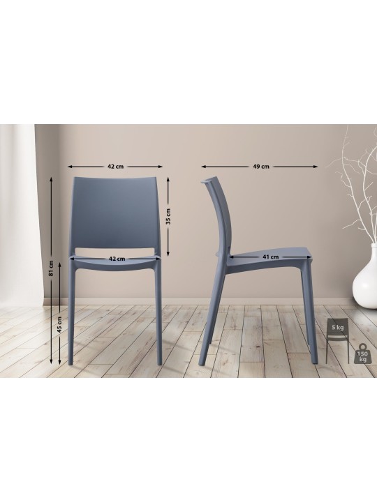 Set van 2 stoelen Meton, grijs Set van 2 stoelen Meton, grijs