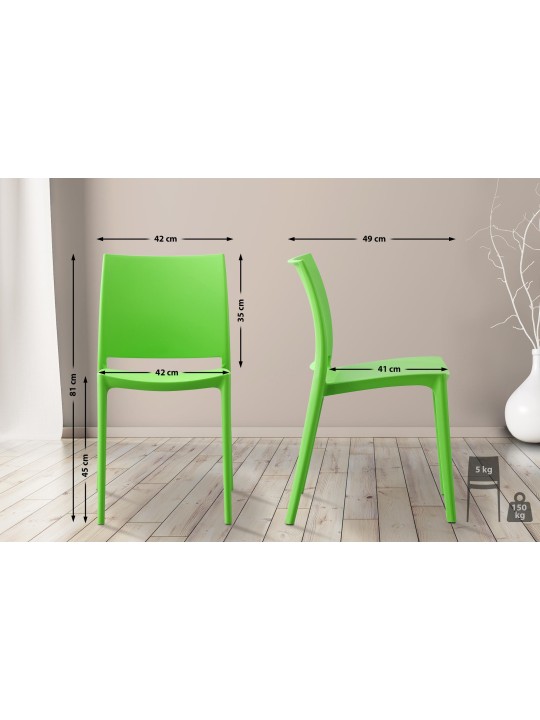Set van 2 stoelen Meton, groen Set van 2 stoelen Meton, groen