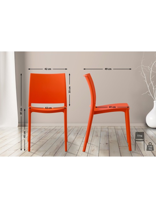 Set van 2 stoelen Meton, oranje Set van 2 stoelen Meton, oranje