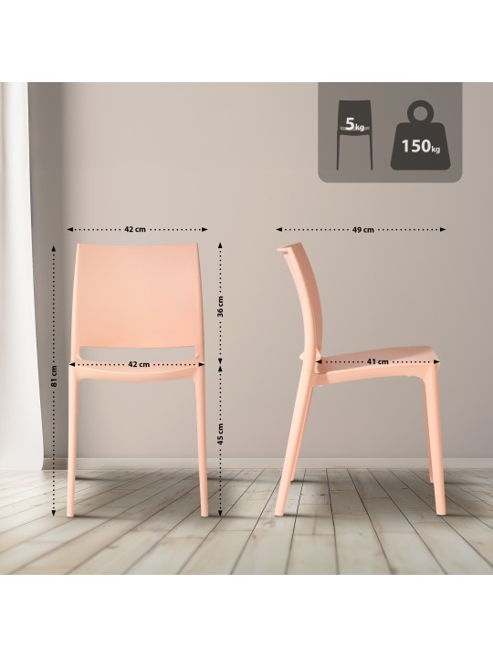 Set van 2 stoelen Meton, perzik Set van 2 stoelen Meton, perzik
