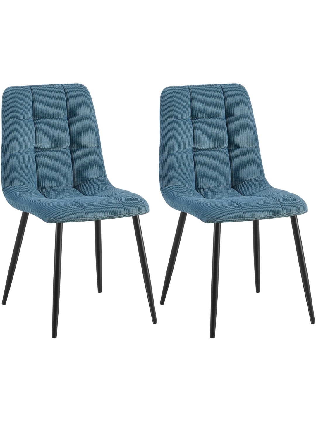 Set van 2 eetkamerstoelen Tilde Cord, blauw