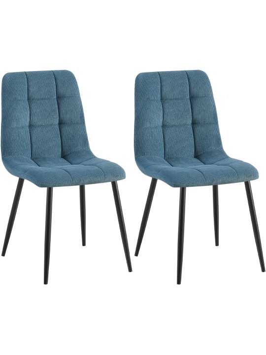 Set van 2 eetkamerstoelen Tilde Cord, blauw