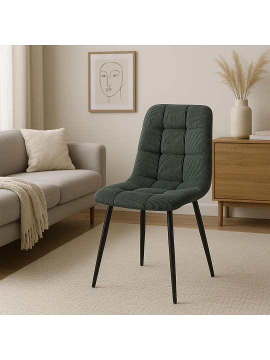 Set van 2 eetkamerstoelen Tilde Cord, groen