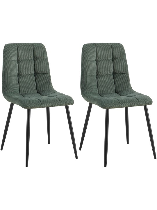 Set van 2 eetkamerstoelen Tilde Cord, groen