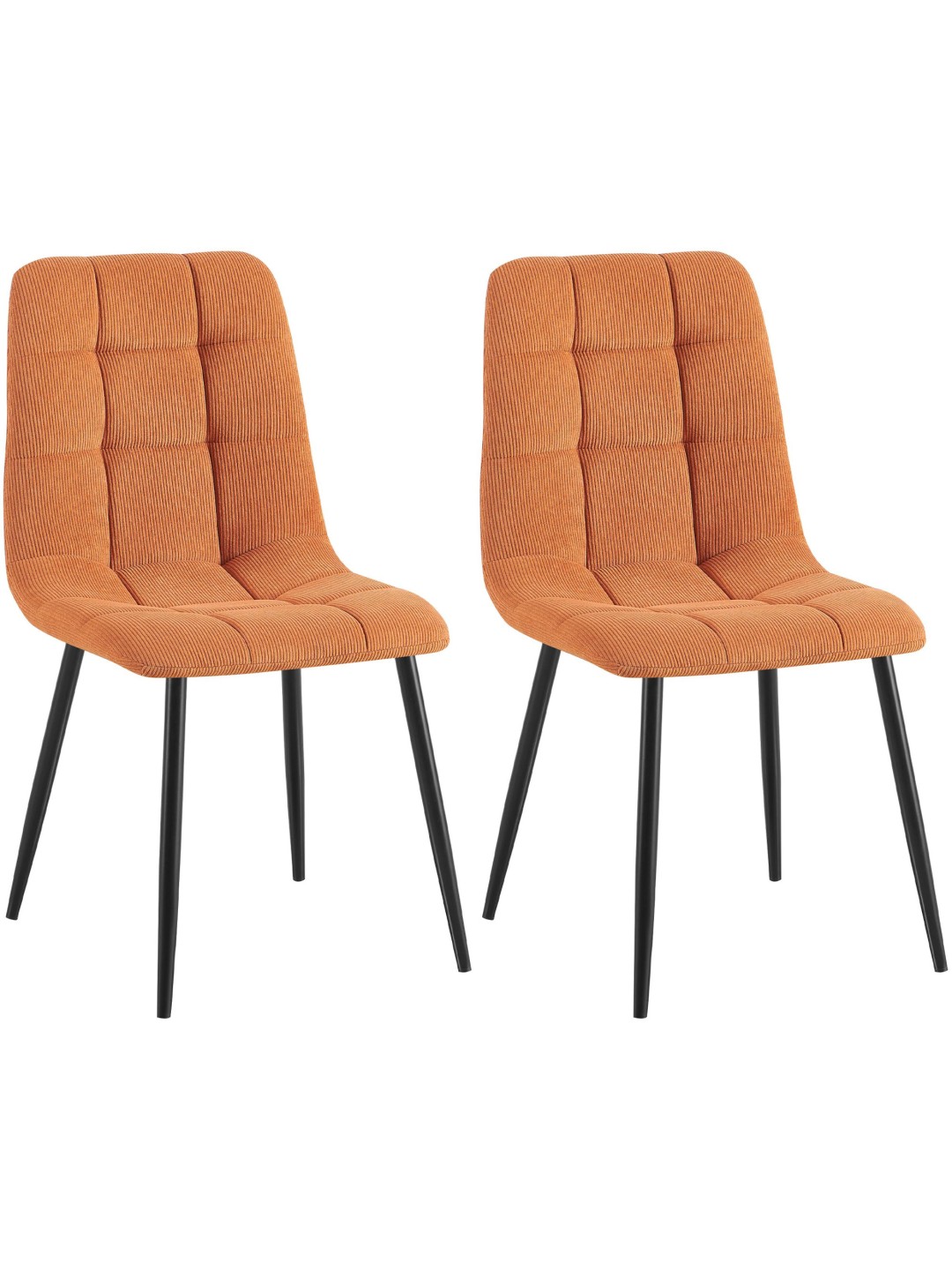Set van 2 eetkamerstoelen Tilde Cord, oranje
