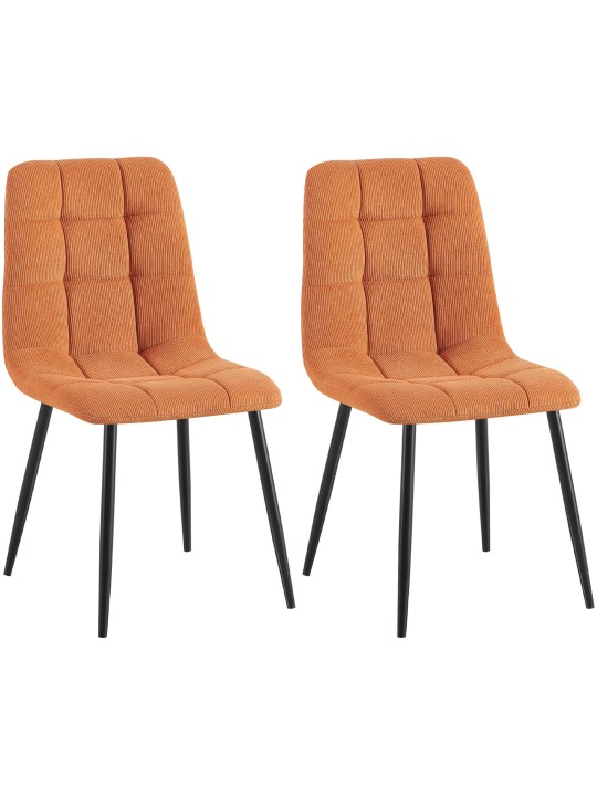 Set van 2 eetkamerstoelen Tilde Cord, oranje