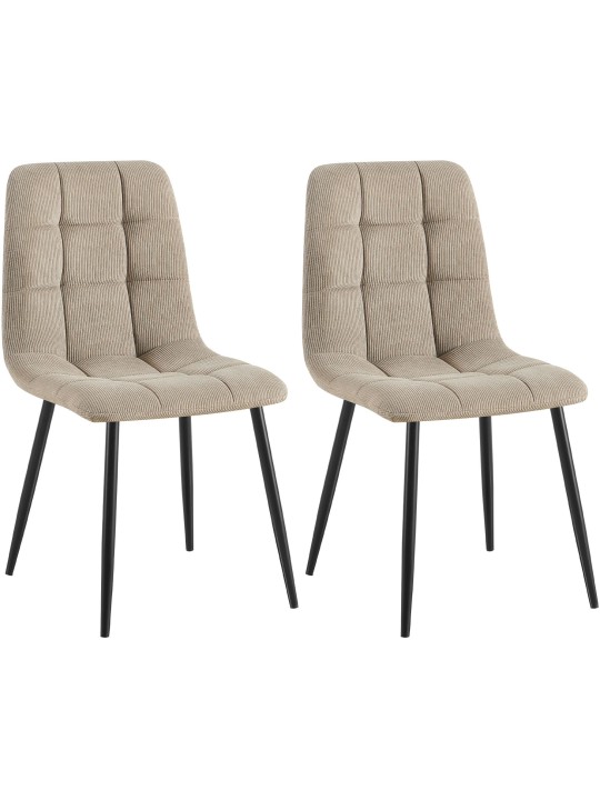 Set van 2 eetkamerstoelen Tilde Cord, taupe