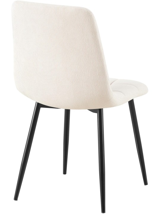 Set van 2 eetkamerstoelen Tilde Cord, crème