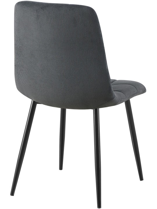 Set van 4 eetkamerstoelen Tilde Cord, zwart