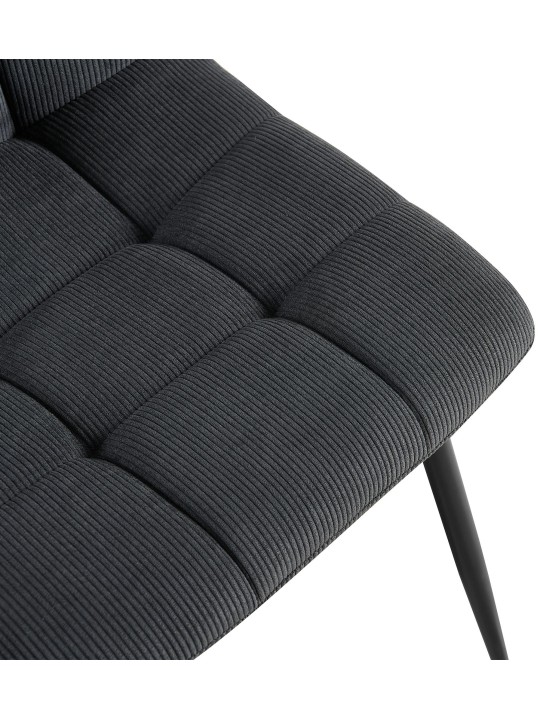 Set van 4 eetkamerstoelen Tilde Cord, zwart