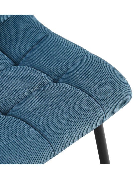 Set van 4 eetkamerstoelen Tilde Cord, blauw