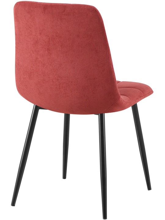 Set van 4 eetkamerstoelen Tilde Cord, bordeauxrood