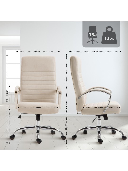 Bureaustoel Wallis stof, crème