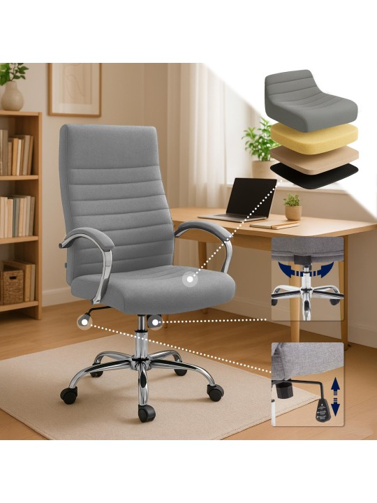 Bureaustoel Wallis stof, grijs
