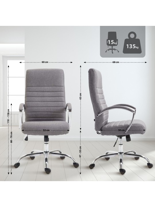 Bureaustoel Wallis stof, grijs
