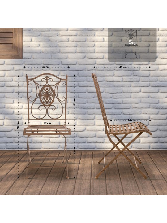 Set van 2 stoelen Sibell, antiek bruin