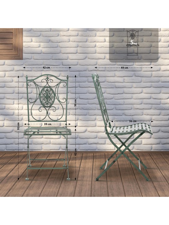 Set van 2 stoelen Sibell, antiek groen