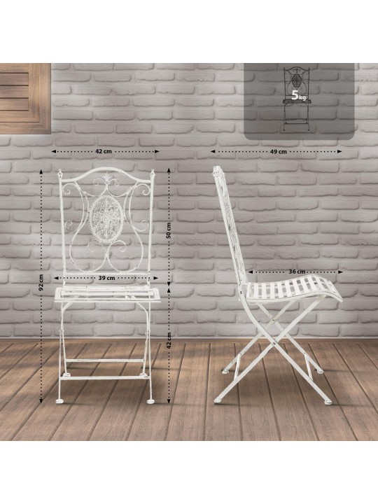 Set van 2 stoelen Sibell, wit Set van 2 stoelen Sibell, wit