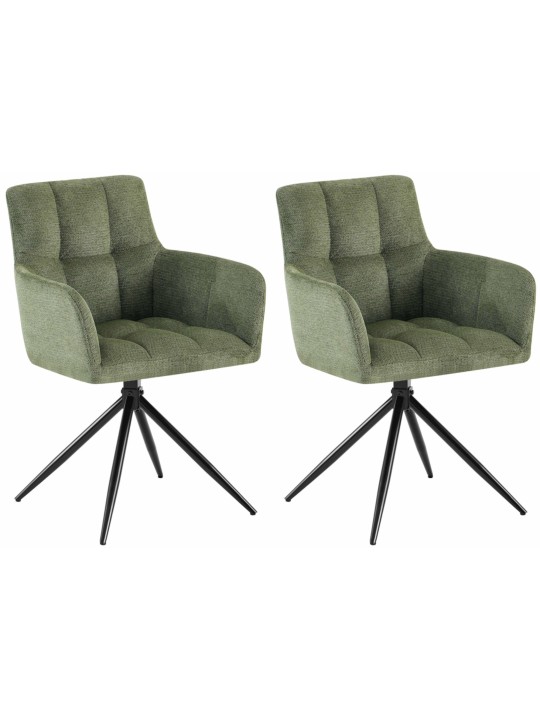 Set van 2 eetkamerstoelen Jonah stof, groen