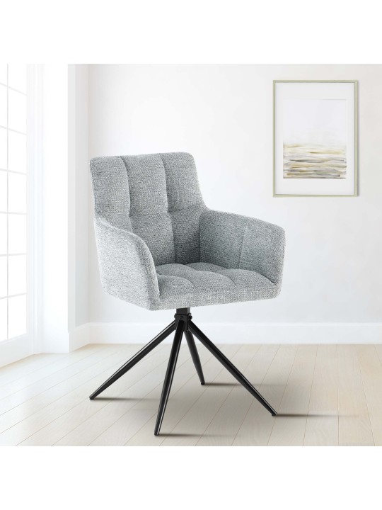 Set van 2 eetkamerstoelen Jonah stof, lichtgrijs