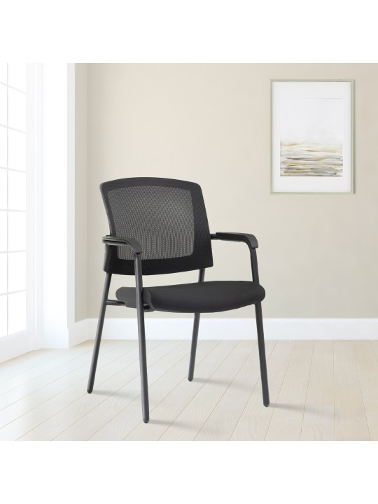 Set van 2 bezoekersstoelen Volga, zwart