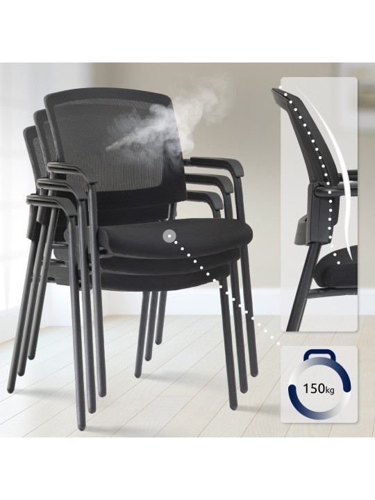 Set van 2 bezoekersstoelen Volga, zwart