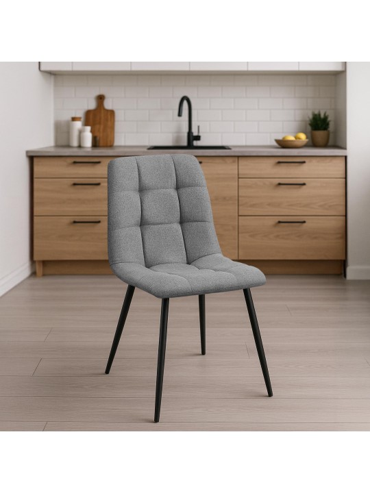 Set van 2 eetkamerstoelen Tilde stof, grijs
