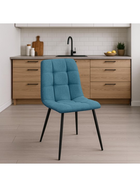 Set van 2 eetkamerstoelen Tilde stof, blauw