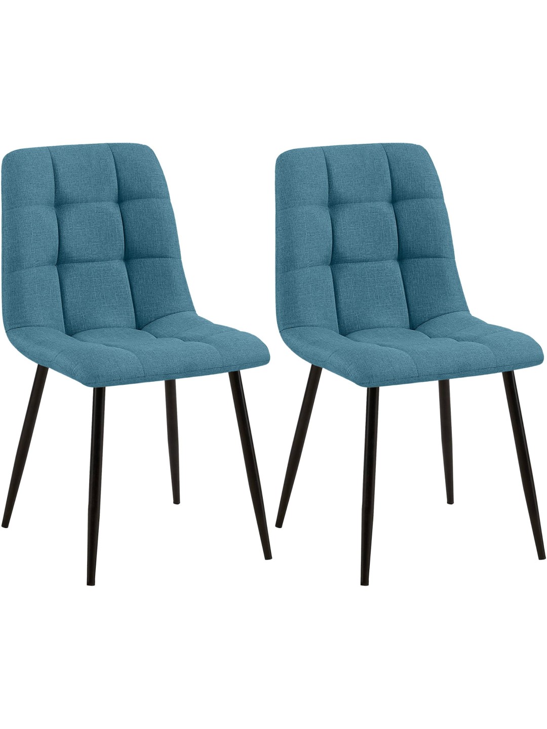 Set van 2 eetkamerstoelen Tilde stof, blauw