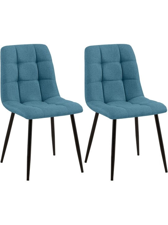 Set van 2 eetkamerstoelen Tilde stof, blauw