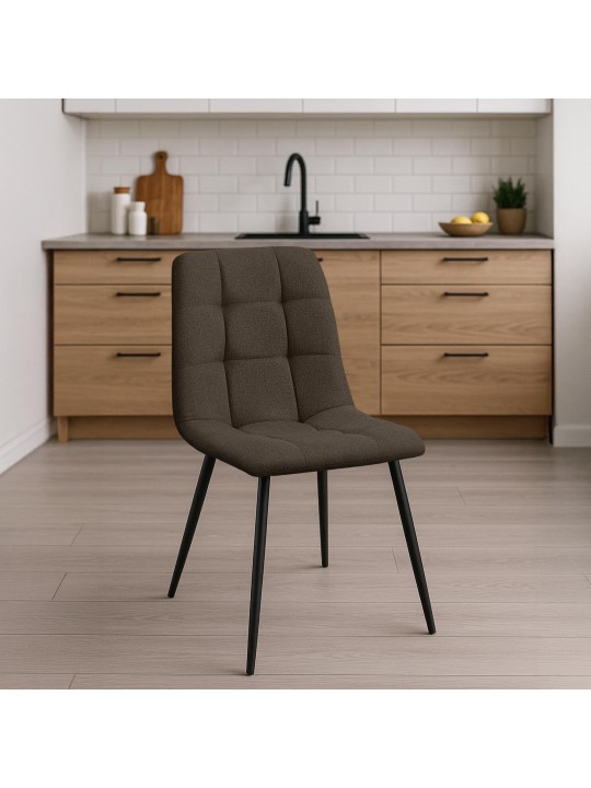 Set van 2 eetkamerstoelen Tilde stof, bruin