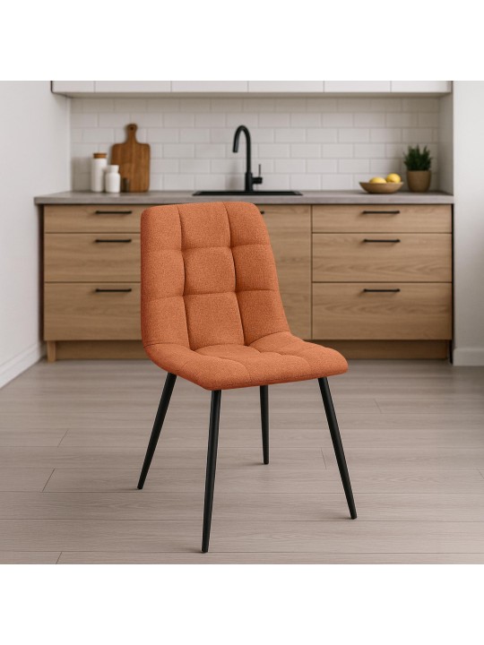 Set van 2 eetkamerstoelen Tilde stof, oranje