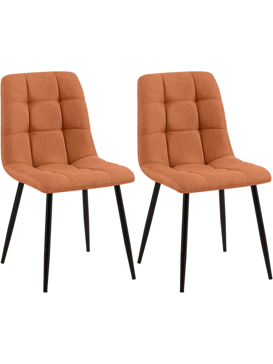 Set van 2 eetkamerstoelen Tilde stof, oranje