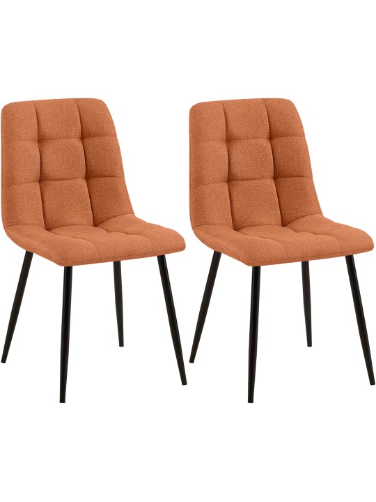 Set van 2 eetkamerstoelen Tilde stof, oranje