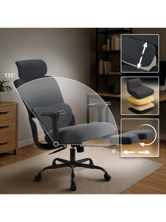 Bureaustoel Leesburg, zwart/zwart