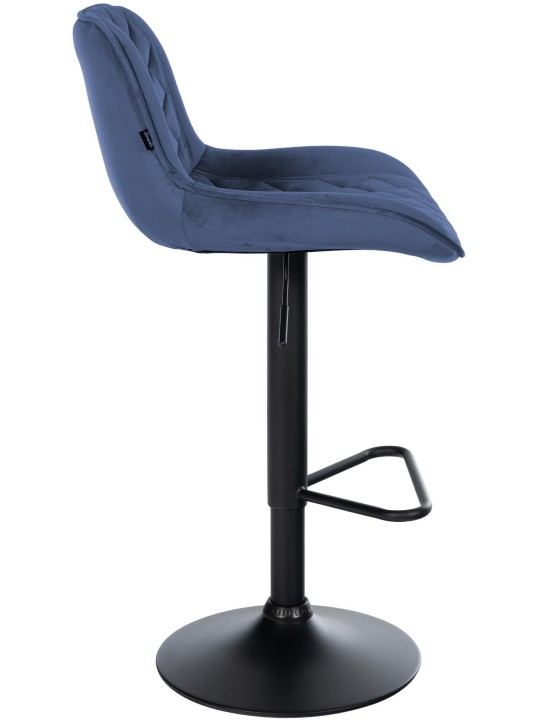 Set van 2 barkrukken Kasson fluweel, blauw